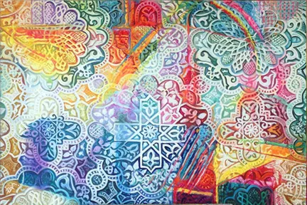 Arabesque with rainbow